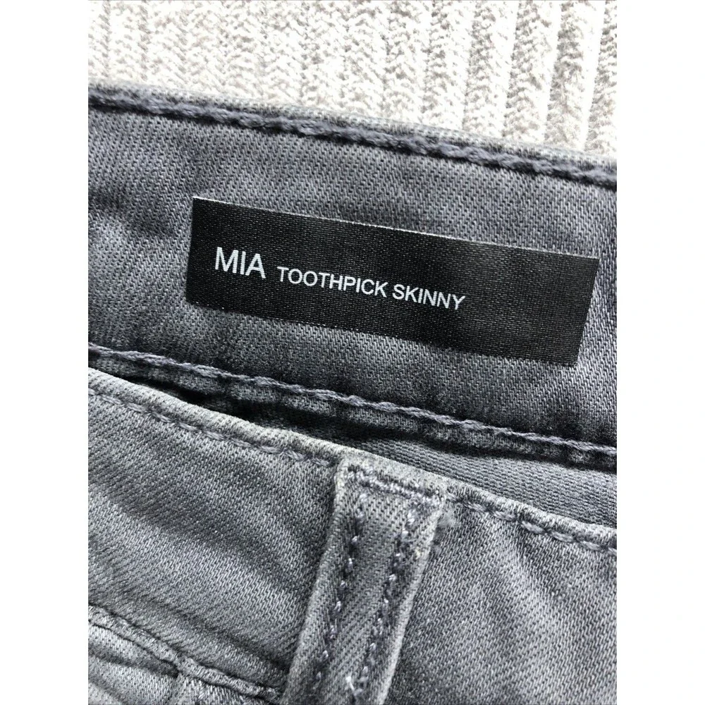 Kut From The Kloth MIA Toothpick Skinny Jeans Size 12 Gray Distressed - Picture 6 of 16